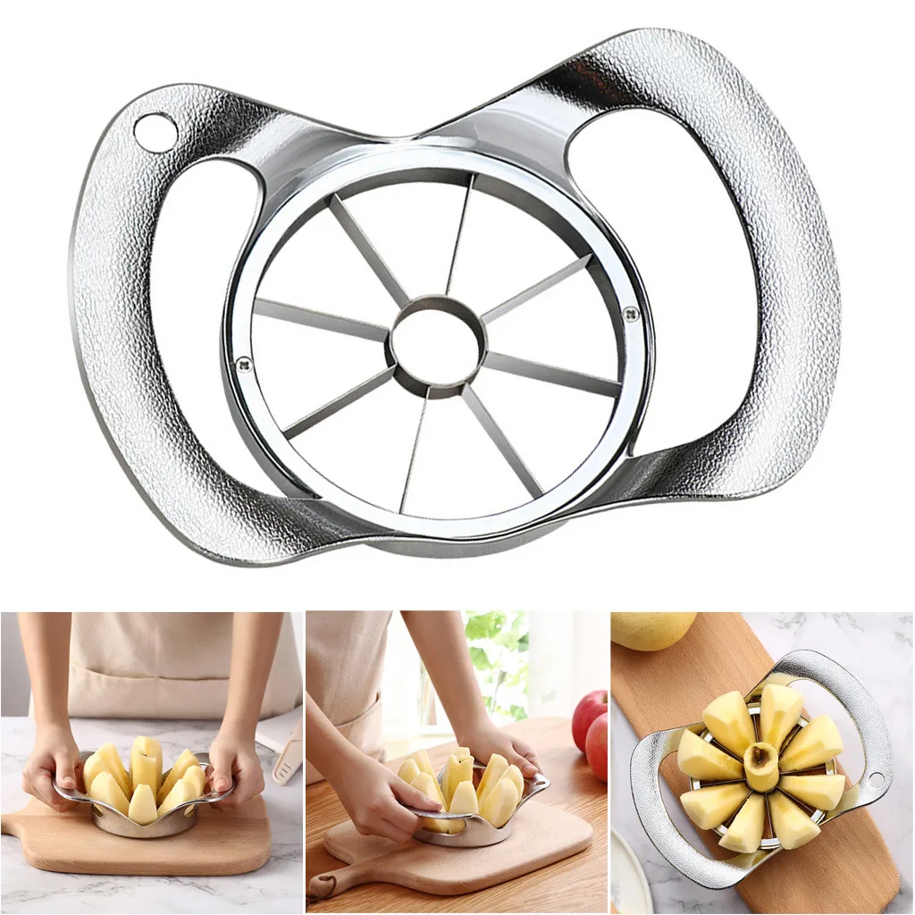 

Stainless Steel Apple Slicer Cutter Fruit Divider Tool Comfort Handle Peeler Non-Magnetic Stainless Steel Blades