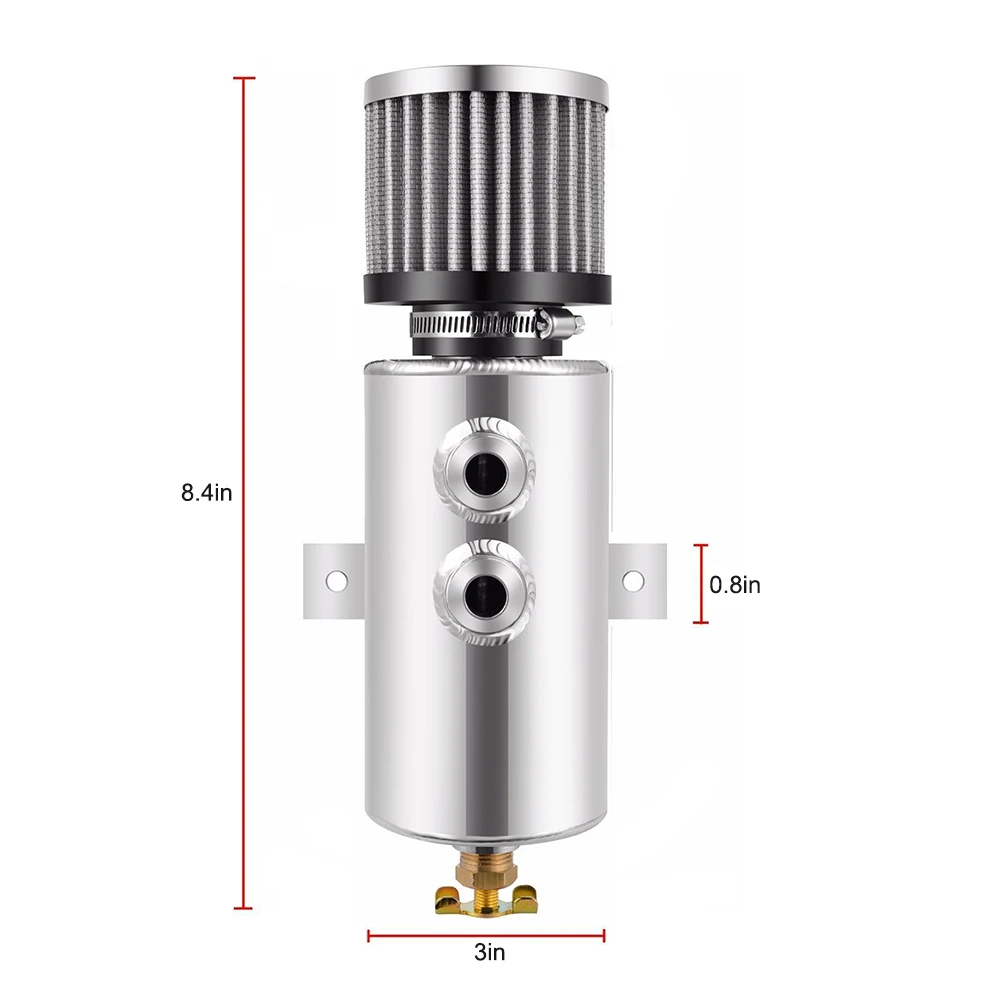 0.75л алюминиевый сплав оцинкованный маслоуловитель может трубка бак AN10 с фильтр сапуна стайлинга автомобилей