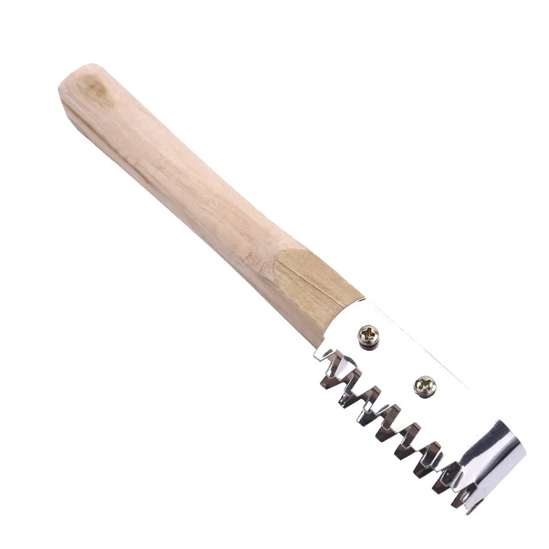 Домашний кухонный скребок для рыбной чешуи, быстрая щетка, чистящий нож с деревянной ручкой, из нержавеющей стали, для удаления рыбьей кожи, инструменты для морепродуктов H784