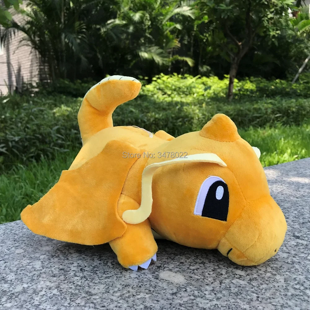 

25cm Cute Dragonite Anime Plush Cartoon Toys Crouching Be Prostrate Dragon Stuffed Animal Soft Doll