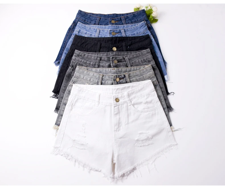 Тренд-сеттер летние винтажные рваные джинсовые шорты для женщин 6XL рваные повседневные джинсовые шорты с бахромой Большие размеры шорты для девочек
