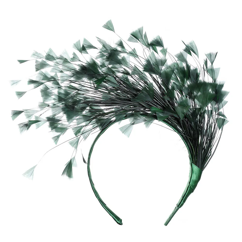 Haimeikang, Женская повязка на голову, повязка на голову, чародей, лебедь, маскарад, черное перо, повязка на голову, обруч для волос, аксессуары для волос - Цвет: Зеленый