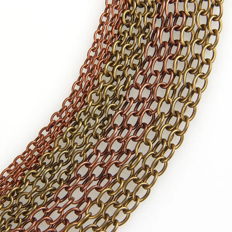 0,9x6x5 мм железные цепочки для ожерелья Античная Бронза/античная красная медь цвет 5 м/лот оптом Rolo цепи для браслетов Diy аксессуары