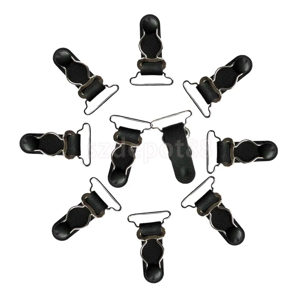 20/set Black Women Garter Belt Straps Grips Stocking Suspenders Clip 20/26mm