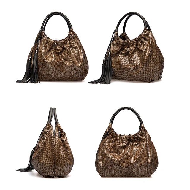 AMELIE GALANTI женские сумки из блестящей ткани Half-Moon сумки через плечо мягкие модные женские сумки с кисточками внутренние карманы