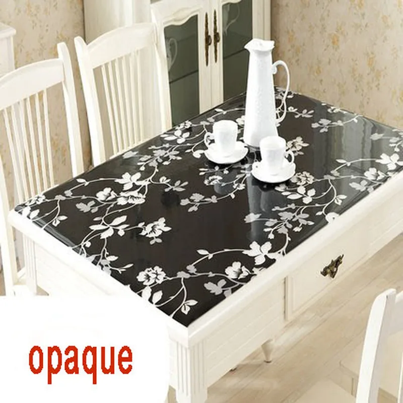 

Frosted Translucent Table Cloth Kitchen Table Cover Waterproof Cloth PVC Soft Glass Tablecloth Ship By Roll Black Tablecloths