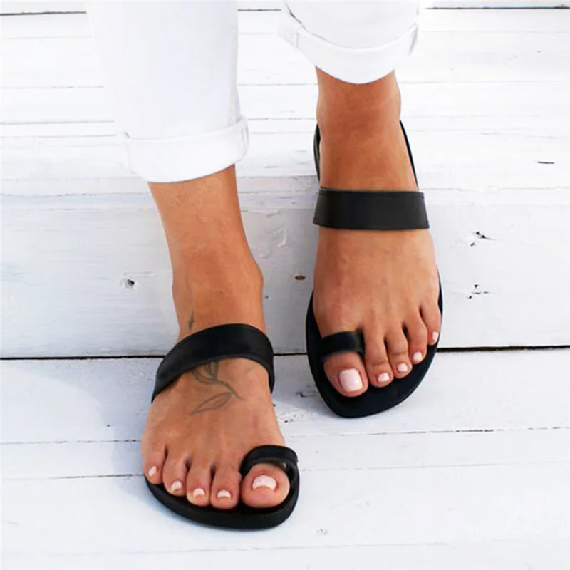 

Women Sandals 2019 Summer Flat Sandals Casual Women Fashion Flat Heel Flip Flops Roman Female Beach Shoes Big Size Footwear