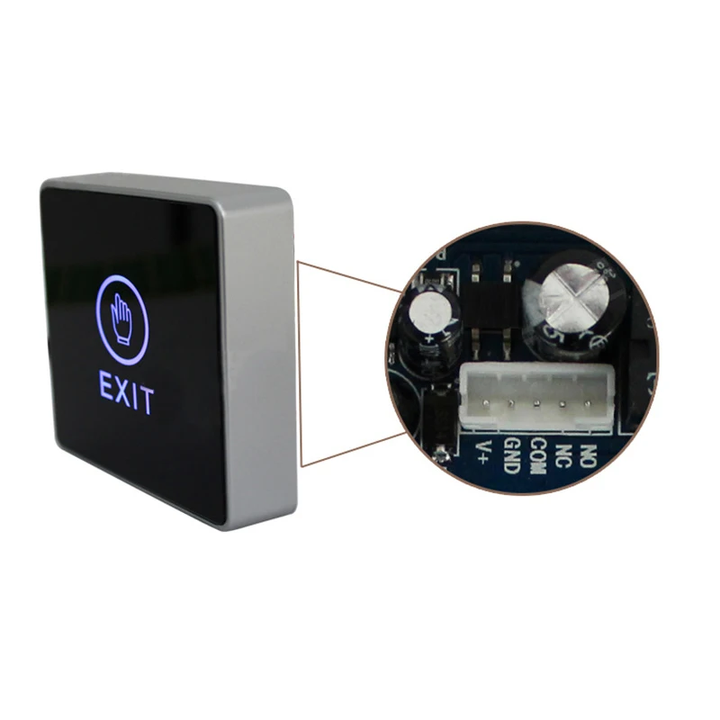 NONCCOM Backlight LED Touch Exit Button Wall Mount Exit Button Push Door Release Exit Button Switch For Access Control System (7)