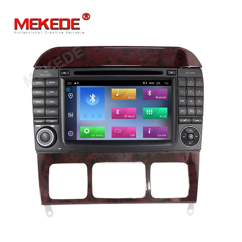 Perfect MEKEDE Car Multimedia Player dvd automotivo Radio GPS 2 din Android 9.1 For Mercedes/Benz/S320/S350/W220/W215/CL600 4G Wifi DVR 1