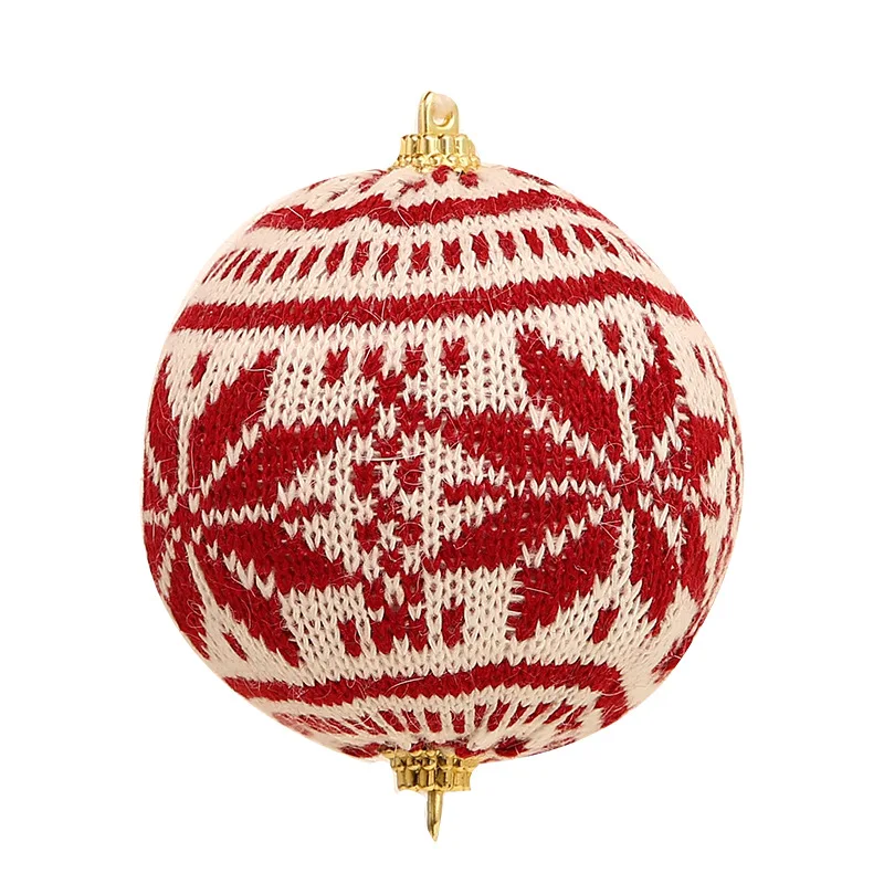 6Pcsset Christmas Yarn Ball Ornaments Christmas Tree Pendant Christmas Ball Ornaments Fabric Yarn Knitting Ball Sets PAC98 (7)
