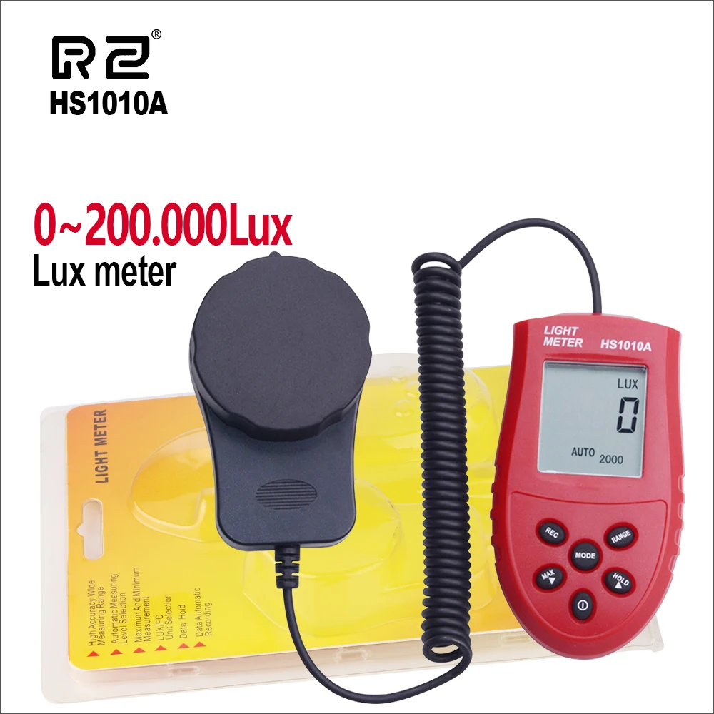 

RZ 200,000 Digital Light Meter Luxmeter Lux/FC Meters Luminometer Photometer light meter HS1010A