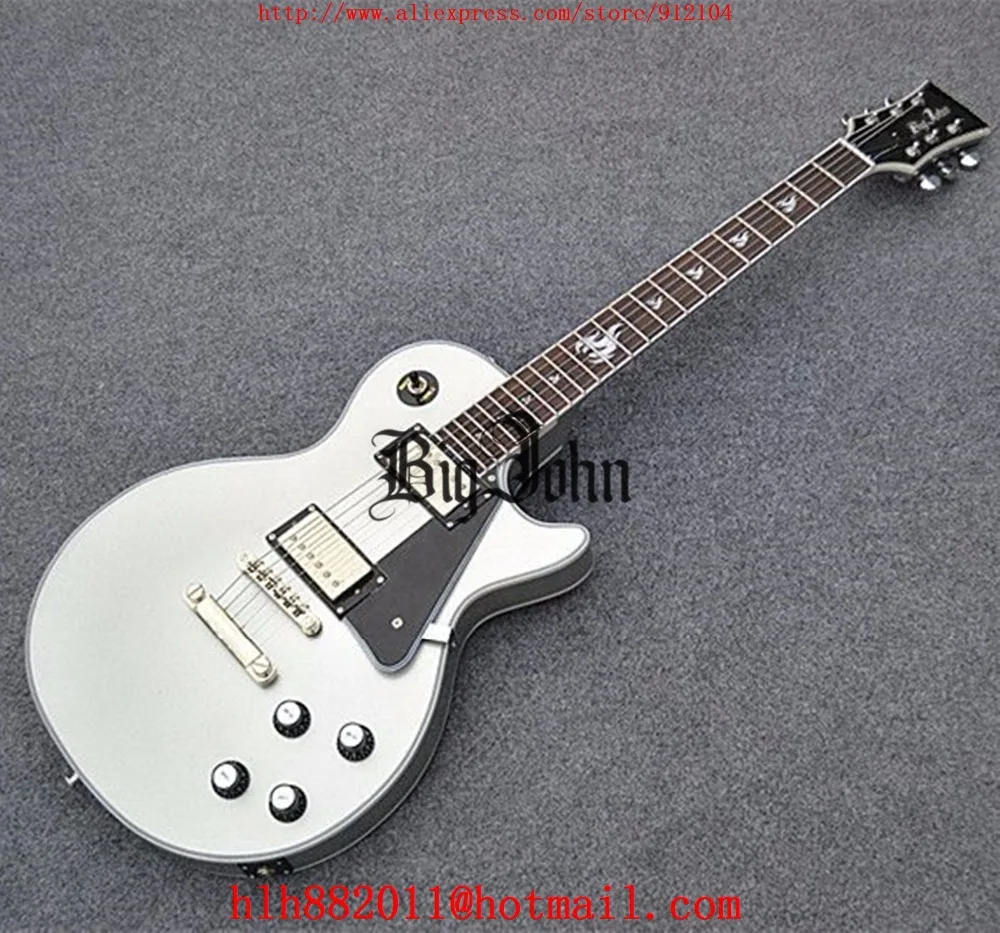 

free shipping customized new Big John electric guitar with fire fingerboard and chrome hardware in white F-1796