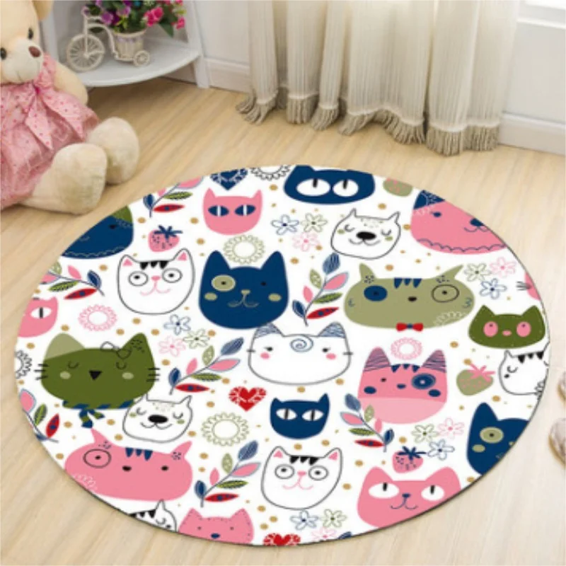 Мультфильм серии фея печатных дети ковры ребенка ползать Нескользящие круглые коврики для Гостиная коврик для ванной