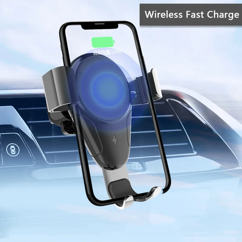 تشى سيارة لاسلكي شاحن آيفون X XS ماكس سامسونج xiaomi mi9 الهاتف المحمول شاحن 10 W سريع سيارة لاسلكية شحن جبل حامل