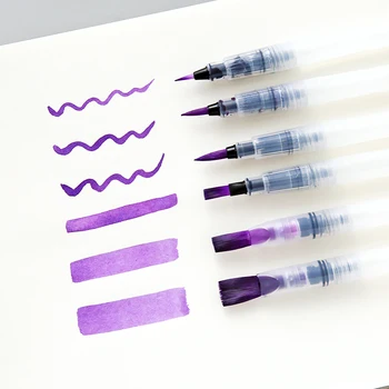 

3/6pc Barrel Water Paint Brush Pen Set Different Size S M L Soft Calligraphy Sketch Pen Art Markers Drawing Pen Art Supplies