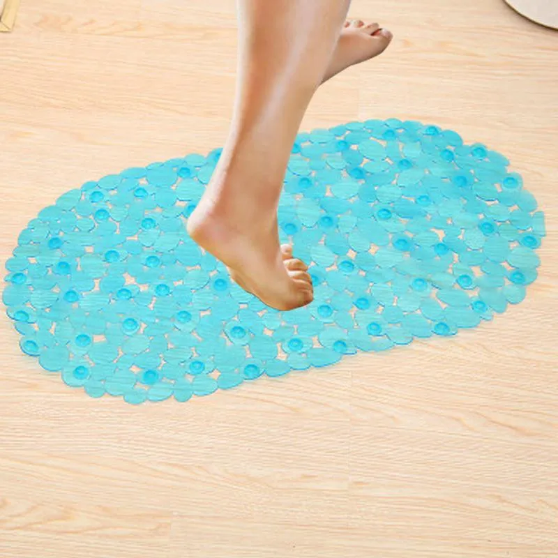 1Pcs Cobblestone Anti Slip Bath Mat with Suction Cup Waterproof PVC