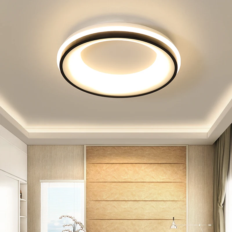 NEO Gleam черный+ белый готовые современные светодиодные потолочные лампы для спальни Кабинета гостиной квадратный/круглый потолочный светильник