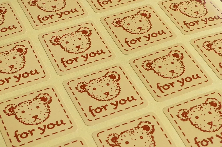 112 шт милый медведь Канцелярские наклейки и штампы квадратный бумажный точечный стикер для вас самоклеющиеся DIY бумажные этикетки 2,7x2,7 см
