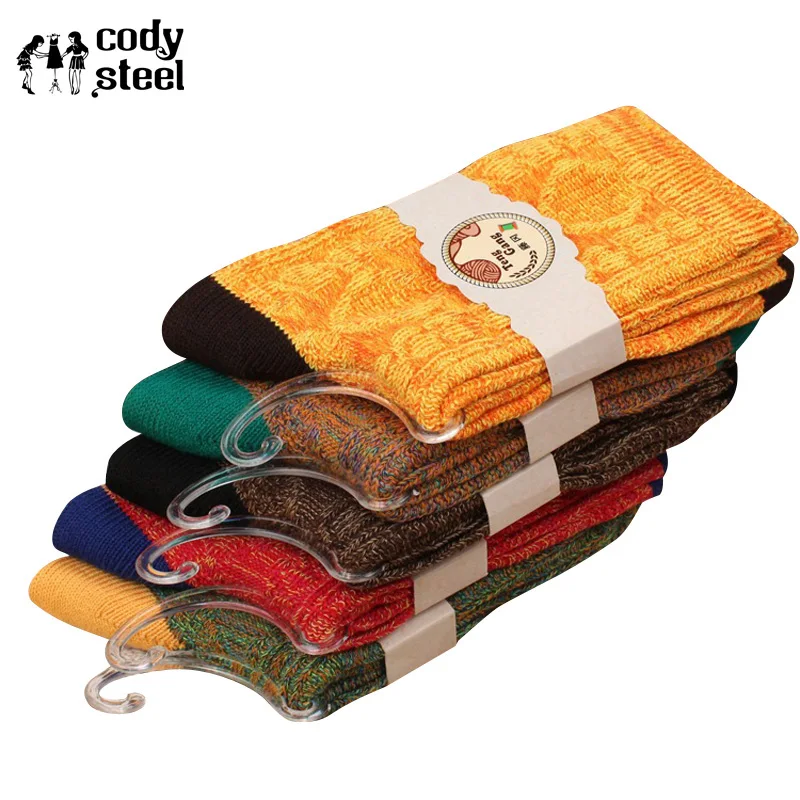 

Cody Steel Socks Cotton Women Fashion National Wind Socks Winter Woman Mixed Colors Vintage Socks Female 3pairs/lot