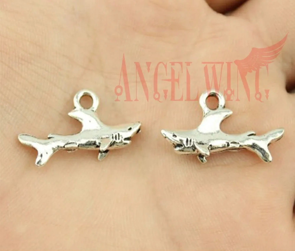 

25pcs/lot--25x12mm, Shark chams, Antique silver plated Shark charms,DIY supplies, Jewelry accessories