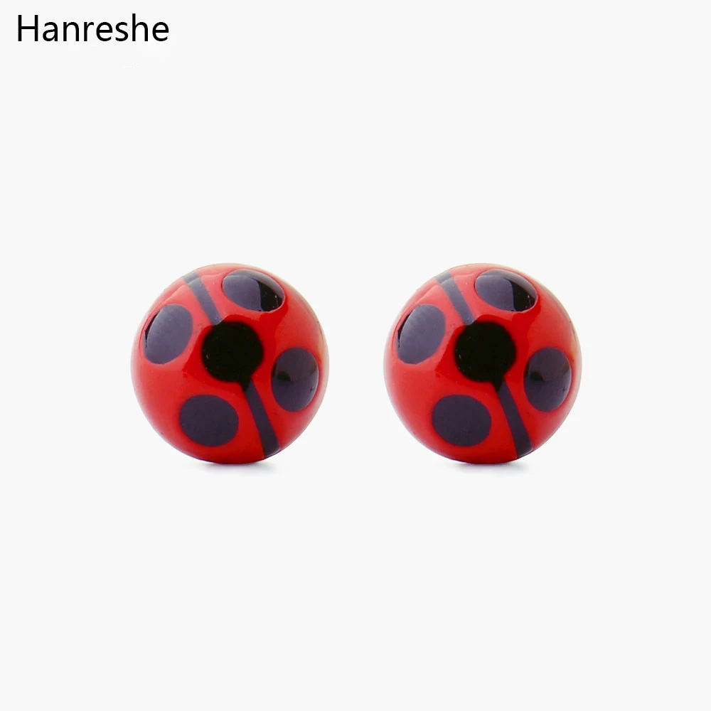 

HANRESHE Miraculous Ladybug Stud Earrings Circle Animal Earrings for Girls Cat Noir Miraculous Ladybug Anime Jewelry