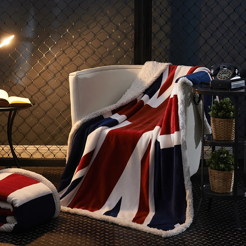 

Coral Cashmere Four Seasons Meter Word Flag Pattern Warm Soft Blanket Thrown On The Sofa / Bed / Travel Mattress Bed Sheets
