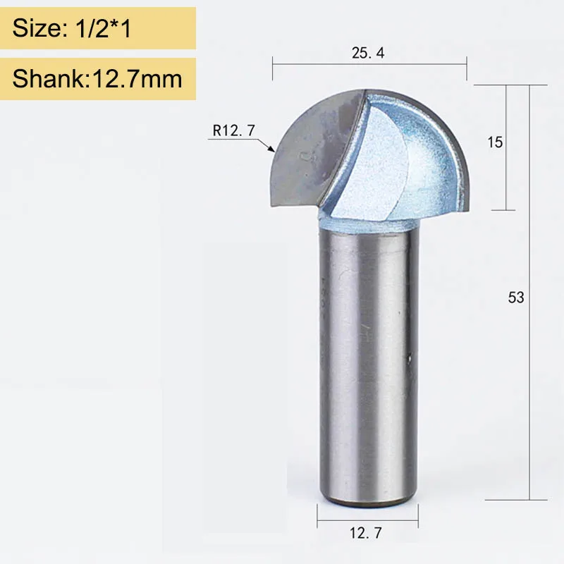 Tideway промышленный Коув коробка бит фрезы 1/2 1/4 хвостовик круглый носовой инструмент для отделки дерева гравировка деревообрабатывающие фрезы - Длина режущей кромки: Y00201