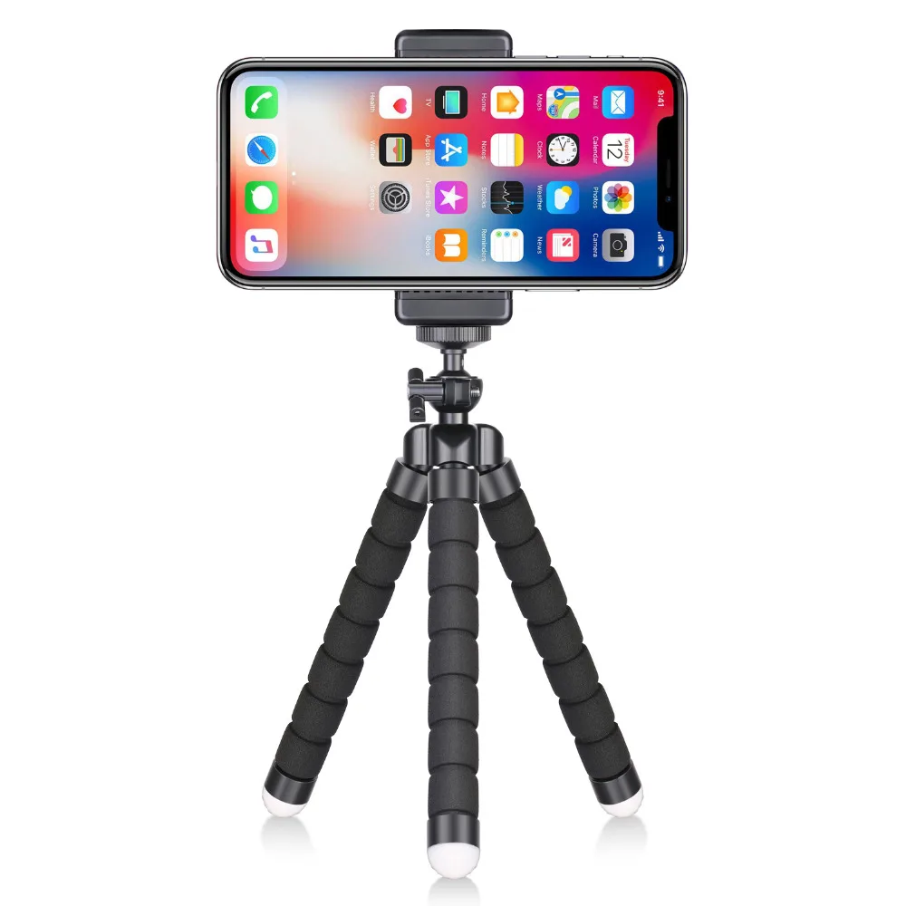 

Neewer Portable Flexible Phone Tripod with 1/4-inch screw mount and Cellphone Clip for iPhone Huawei Android Smartphone