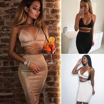 

New Sexy Women Summer Casual Sleeveless Bandage Dresses Party Evening Short Midi Bodycon Dress Clubwear Fashion