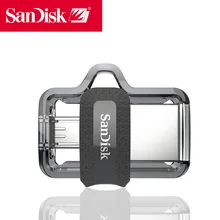 Двойной Флеш-накопитель SanDisk USB флэш-накопитель 64 ГБ USB 3,0 мини флеш-накопитель cle usb флеш-накопитель флешки мультики USB ключ для ПК и Android телефон за доставку