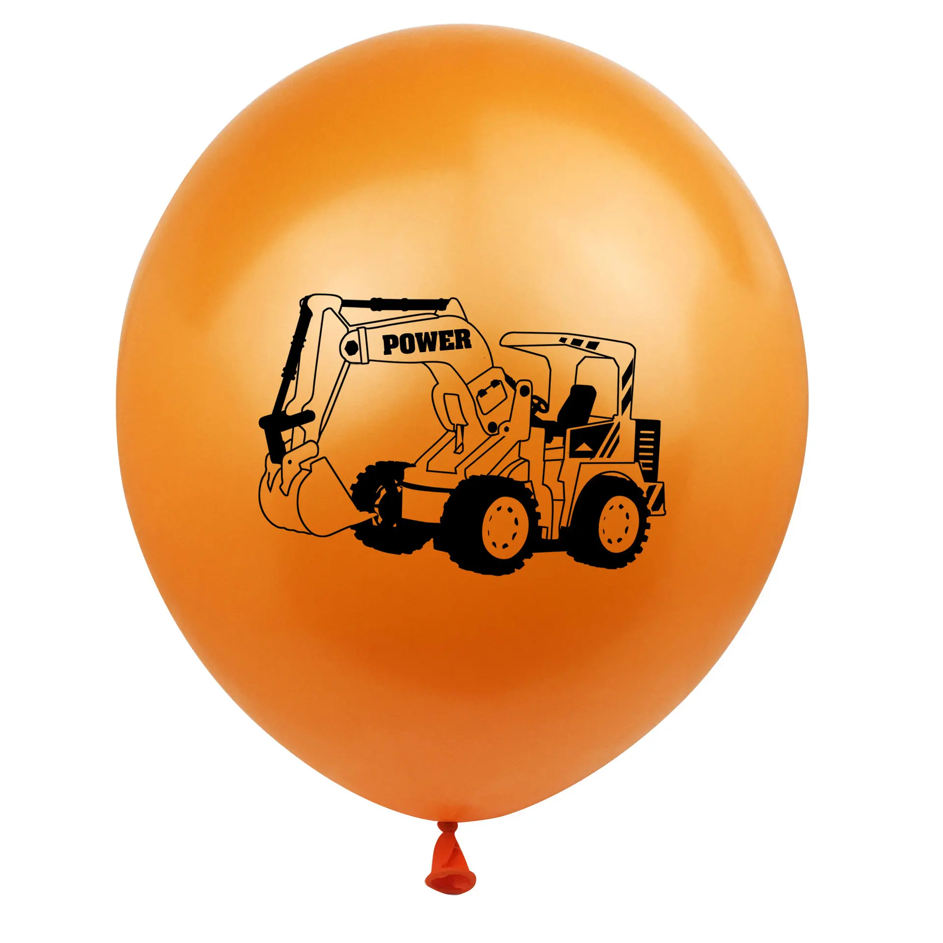 10 шт 12 дюймов строительство автомобиль-экскаватор тема латексные конфетти для воздушного шара шар инженерных машин День рождения украшения - Цвет: Оранжевый
