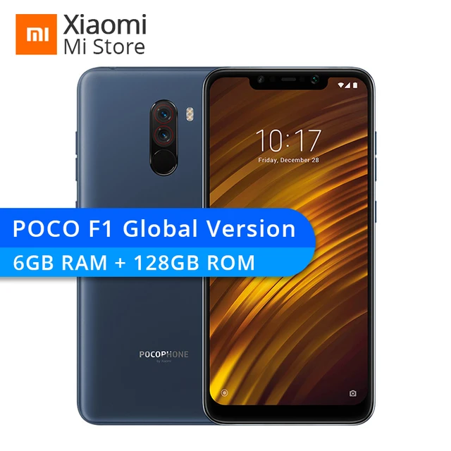 Global Version Xiaomi POCO F1 POCOPHONE 6GB 128GB Snapdragon 845 Mobile Phone 20MP 6.18" Full Screen 4000mAh LiquidCool