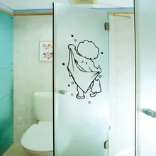 Shower Glass Door Stickers Kids Bathing Wall Stickers Cute Waterproof Removable for baby Bathroom Decor Stickers Wall Art Decals rock wall patterned door art stickers