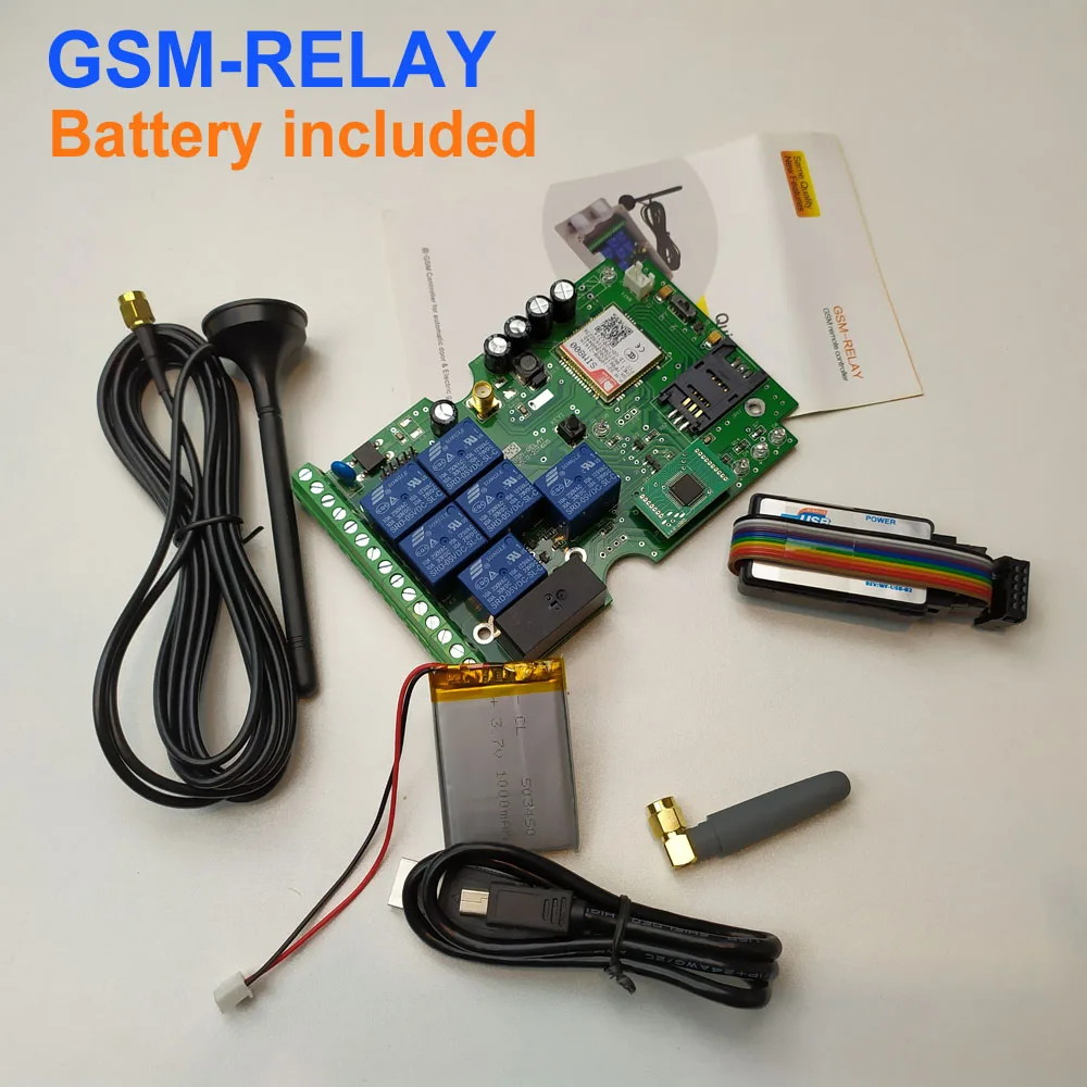 

Seven Relay Real-Time GSM Remote Control board (battery included for power failure alert) App support