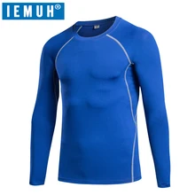 IEMUH/Новинка, мужская спортивная футболка для бега, для мужчин, для фитнеса, для мышц, быстросохнущая, тянущийся Топ, футболка, спортивная одежда, мужская спортивная одежда