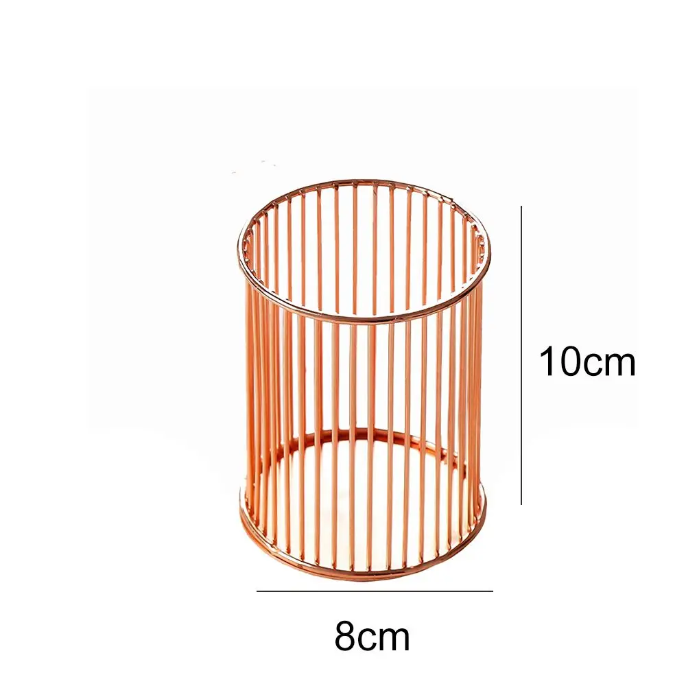 1 шт. скандинавский розовый Золотой металлический карандаш держатель кисти проволочные полосы полые ваза Настольный органайзер для офиса Настольные складские принадлежности подставка