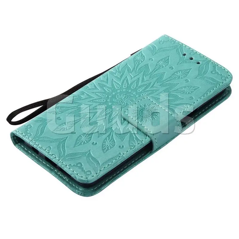 Embossing Sunflower Leather Wallet Case for Samsung Galaxy A3 2016 A310 - Green