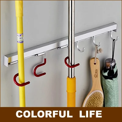 Mop rack/holder/shelf multi-functional balcony five pendant Aluminum-magnesium alloy Bathroom Hardware | Обустройство дома