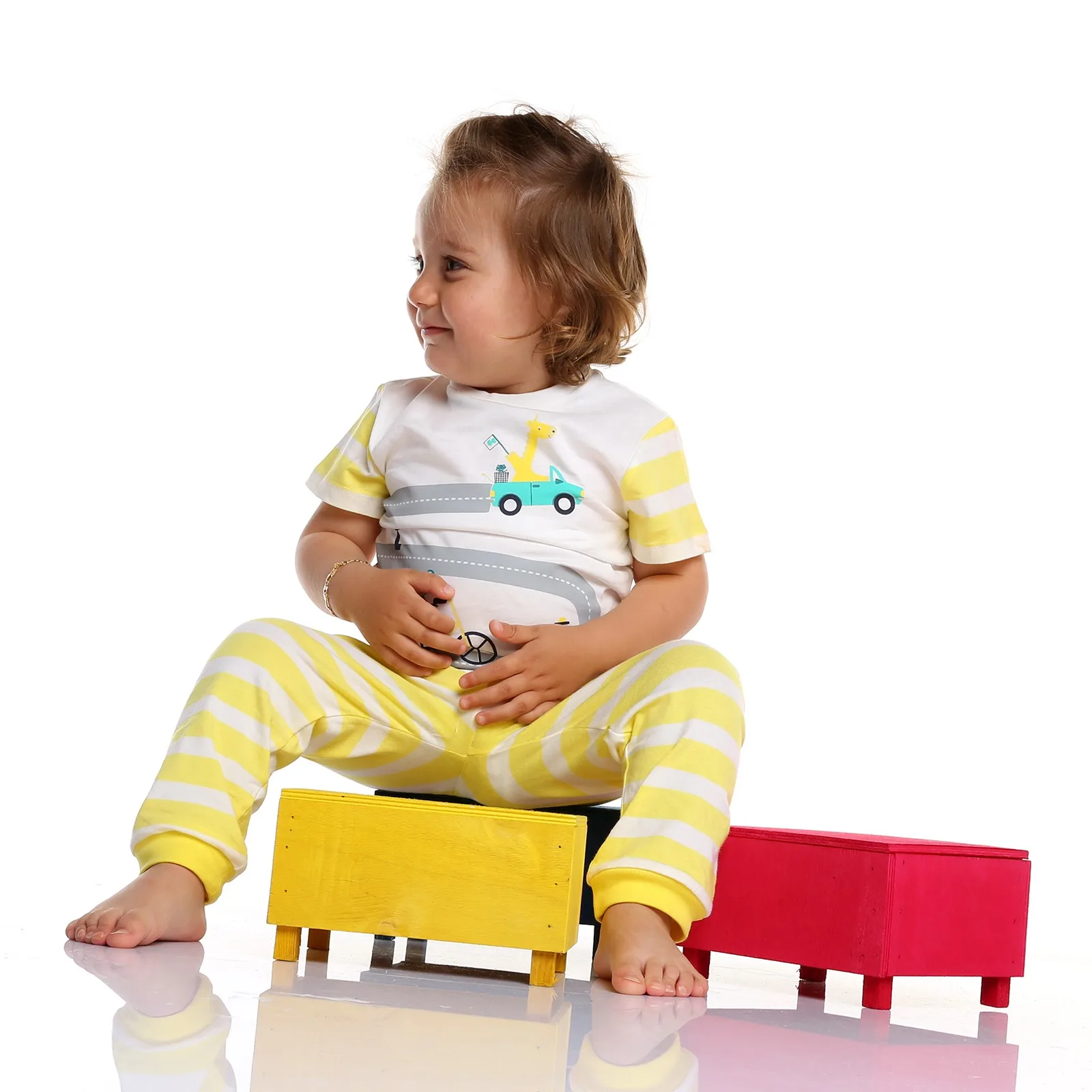 Ebebek Fisher Price/Летний пижамный комплект для маленьких мальчиков Let's Go| |