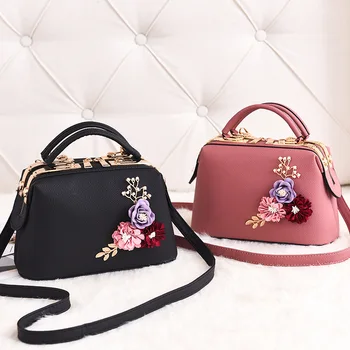 

2019 Flowers Shell Women's Tote Leather Clutch Bag Small Ladies Handbags Brand Women Messenger Bags Comfort Casual Flower Bag