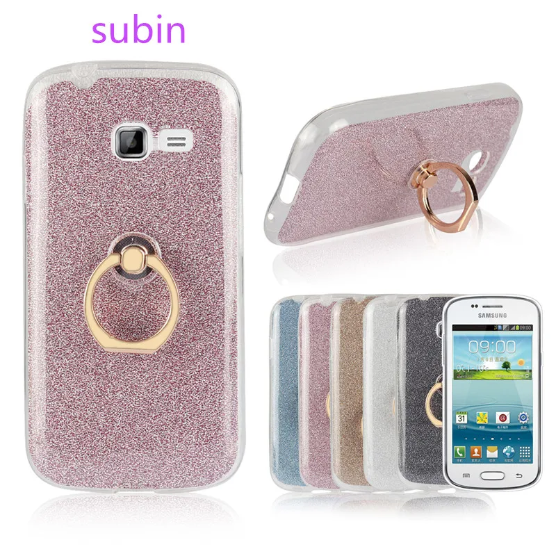 For Samsung GT S7262 S7260 7262 Case Flash powder 3D Relief Silicone Soft Galaxy Pro TPU With Ring Phone Bag |