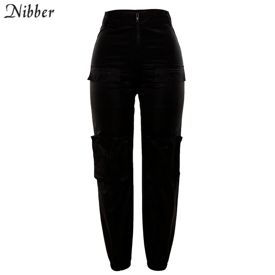 Nibber autumn new black Cargo pants women Casual pantalon femme2019hot wild Slim high street Active Wear punk ladies pants mujer Nibber autumn new black Cargo pants women Casual pantalon femme2019hot wild Slim high street Active Wear punk ladies pants mujer