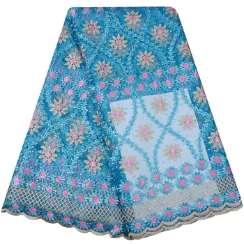 

Colorful 2018 Latest Mesh Nigerian Laces Fabrics High Quality Tulle African Laces Fabric Wedding African French Tulle Lace 985