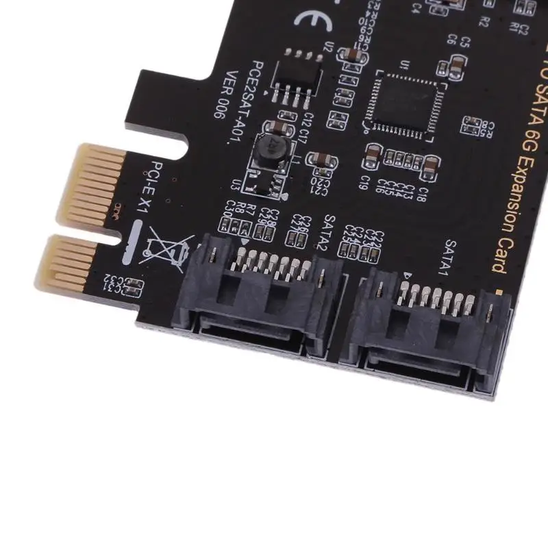 Новая плата PCIE SATA адаптер PCI E преобразователь Express в SATA3.0 2 портовый для