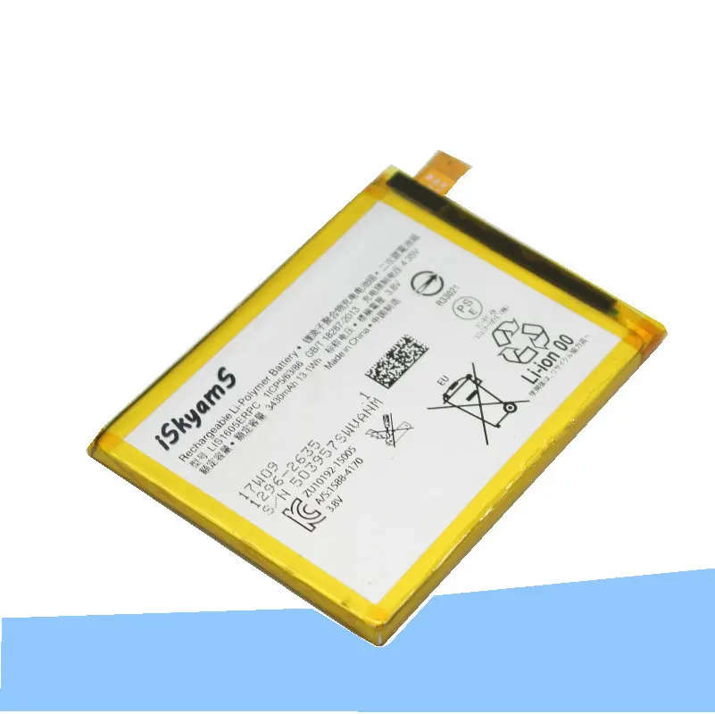 ISkyamS 5 개/몫 3430mAh LIS1605ERPC 스마트 전화 E6883 Z5P 듀얼 E6853 Z5 프리미엄 Z 5 플러스