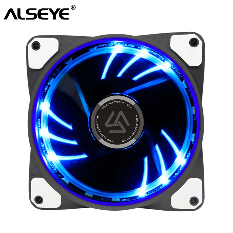 ALSEYE Computer RGB Fan DC 12v 120mm Cooling Fans LED Multilight Mode Built in Control Button