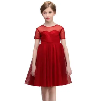 

New Children Girl Mesh Backless Tutu Princess Dress Kids Dresses For Girls Birthday Wedding Party Baby Girl Clothes Vestido F203