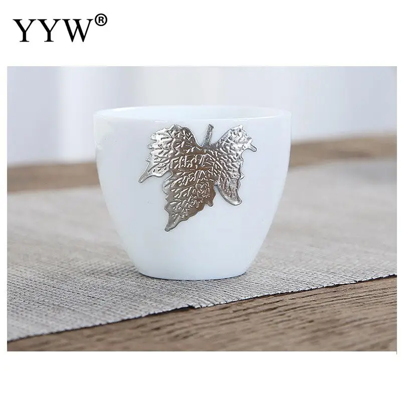  Maple Leaf Pattern White Tea Set Elegant Lady Lunch Teaware Exquisite Simple Teaware Home Kitchen T - 33036863274