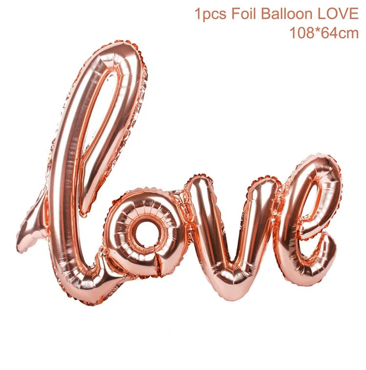 QIFU баннеры растяжки золотые воздушные шары с конфетти розовый белый с днем рождения баннер для девочек и мальчиков Детские вечерние сувениры - Цвет: love rose gold