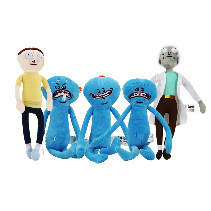 

6pcs/lot 25cm Rick and Morty Happy Sad Foamy Meeseeks Morty Rick Plush Toys Doll Soft Stuffed Toys for Children Kids Xmas Gifts